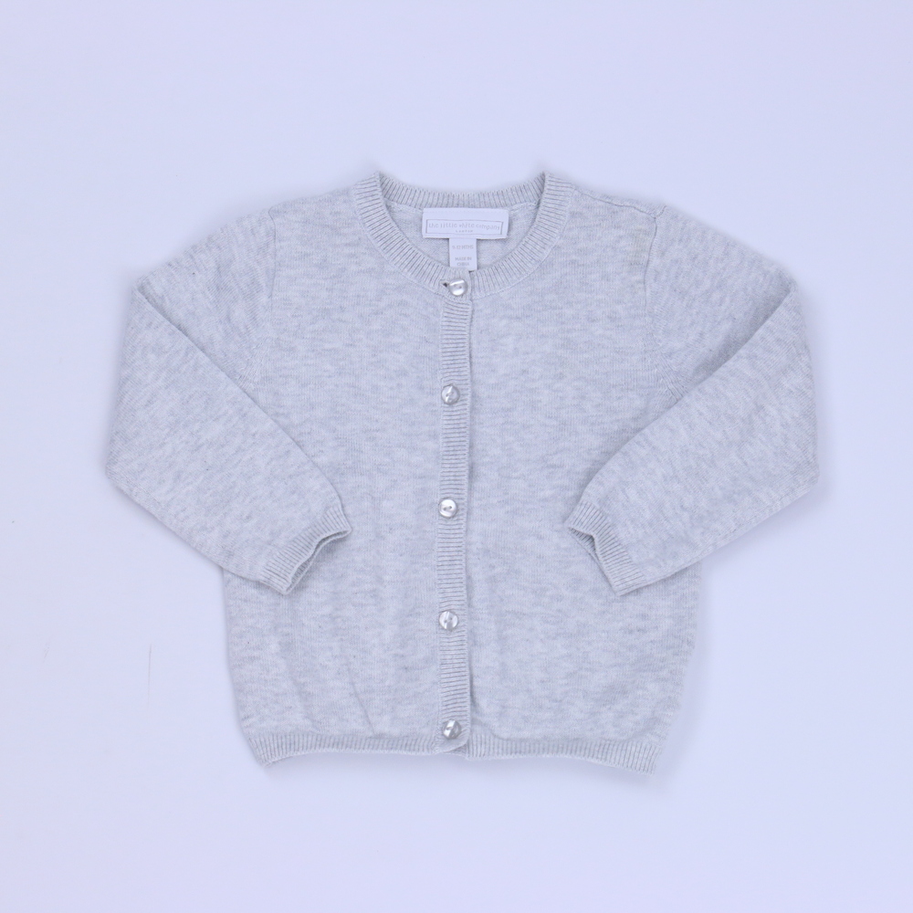 The Little White Company Boys Gray Cardigan size: 9-12 Months